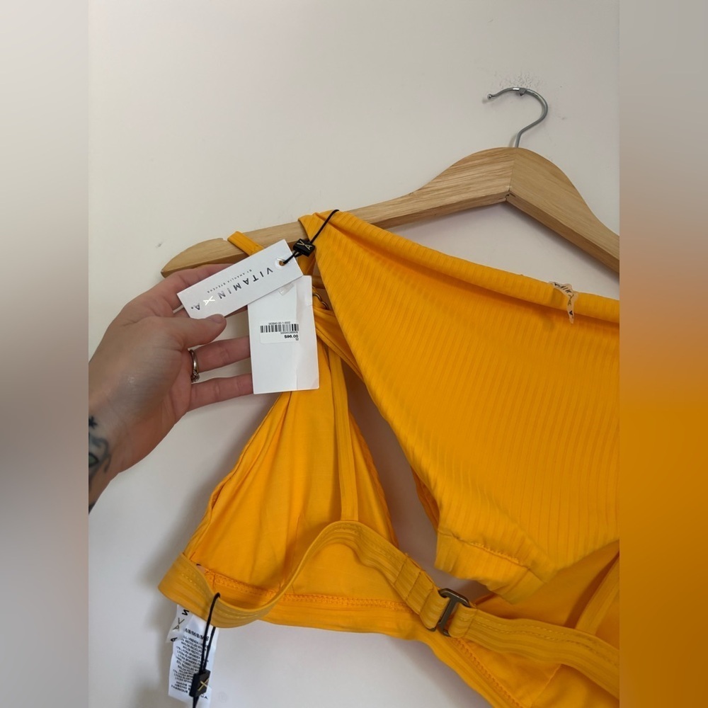Vitamin A “Moss Bikini” Top & Bottom in Creamsicle EcoRib - Picture 7 of 9